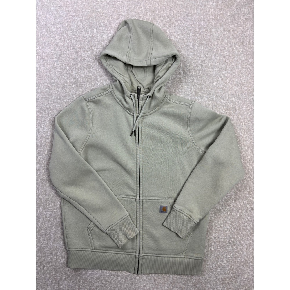 Carhartt Womens Relaxed Fit Full Zip Hoodie Sage Green Sweatshirt Size M 8/10